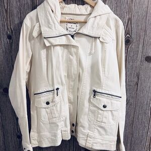 Maurices White Hooded Utility Jacket Women's Plus Size 2